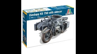 NEW Italeri 19 ZUNDAPP KS 750 with Sidecar [upl. by Raney]