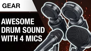 Recording Drums with Only 4 Mics  Shure PGA Studio Kit 4  Thomann [upl. by Gnuh]