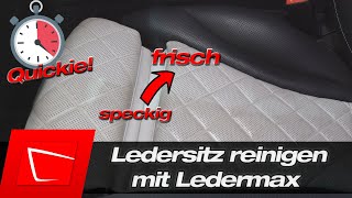 Ledersitz richtig reinigen Quickie  speckiges Leder wieder aufbereiten und schönes mattes Finish [upl. by Abie]