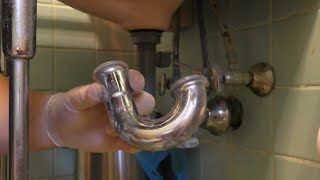 How To Repair or Replace a PTrap or Sink Drain Pipe [upl. by Ronal]