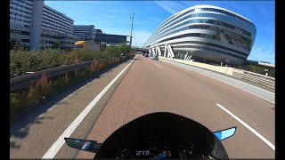 Frankfurt Airport A3 drive by with 2023 BMW S1000RR [upl. by Noissap]