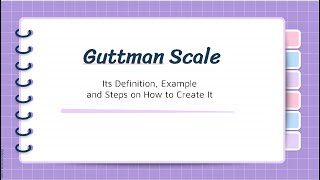 Guttman Scale Its Definition Example and Steps on How to Create It [upl. by Dinerman]