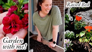 Planting a front porch flower garden using containers and a raised bed 🌺 [upl. by Ramirol]