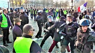 Gilets jaunes Acte 1 tensions et heurts à Paris Maillot ChElysée et la Concorde  17 nov 2018 [upl. by Colwin413]