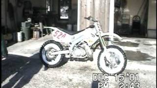 1997 CR250R Dirtbike Startup and Ride [upl. by Ydnat]