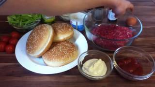 Hamburger selber machen lecker Burger Rezept typisch amerikanische Burger machen [upl. by Coffey]