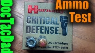 Hogs Head Ballistics  Hornady Critical Defense 115gr 9mm [upl. by Ayiak]