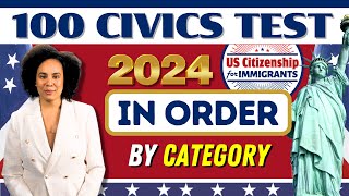 NEW 100 Civics Citizenship Test By Category US Citizenship Interview 2024 Questions and Answers [upl. by Runkle]