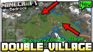 Minecraft  DOUBLE VILLAGE SPAWN  Seed Showcase  MCPE  Xbox  Bedrock [upl. by Shuma796]