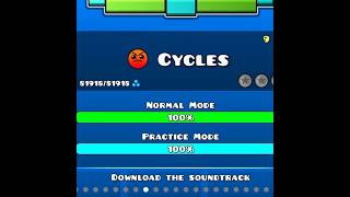 Cycles 100  Geometry Dash [upl. by Eilrebmik390]