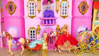 Princess Rapunzel Barbie Castle Bedroom Morning Prinzessin Puppe Chambre de Poupée Boneka putri [upl. by Terrab]