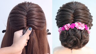 heirloom bun hairstyle for bridal  wedding hairstyle  trendy juda hairstyle  easy hairstyle [upl. by Leona]