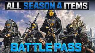 Modern Warfare 2 ALL SEASON 4 BATTLEPASS ITEMS Blackcell and 100 Tiers Review [upl. by Doggett]