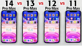 iPhone 14 Pro Max vs 13 Pro Max vs 12 Pro Max vs 11 Pro Max SPEED TEST in 2023  iOS 166 SPEED TEST [upl. by Notsahc942]