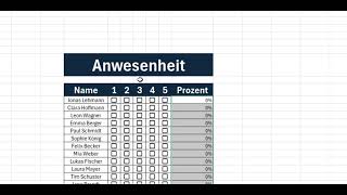 ExcelHack Anwesenheitskontrolle mit Kontrollkästchen amp ProzentDiagramm in Minuten erstellen [upl. by Eintroc]