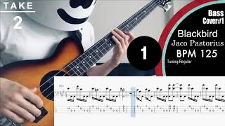 Blackbird Jaco Pastorius Bass Cover TAB [upl. by Yerocal]