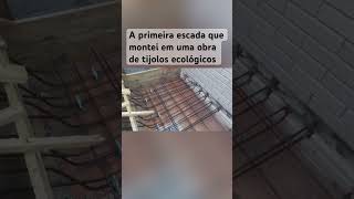 Tijolo ecológico  Montagem de Escada construction engineering shorts subscribe trending [upl. by Marquita659]