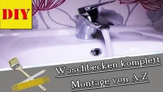 ⏩ Waschbecken mit Siphon installierenmontieren von Ingo  Der Heimwerker [upl. by Eveineg]