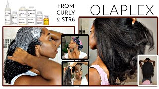 I TRIED the ENTIRE OLAPLEX LINE on my Type 4 Natural Hair  From CURLY to STRAIGHT  Full ROUTINE [upl. by Ailec]