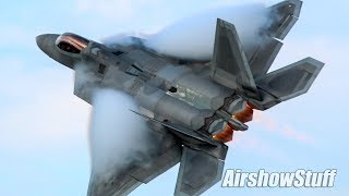 AMAZING F22 Raptor Afterburner Flybys  EAA AirVenture Oshkosh 2018 [upl. by Hiasi675]