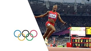 USA Break Womens 4 x 100m Relay World Record  London 2012 Olympics [upl. by Fidelity]