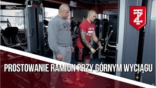 Prostowanie ramion przy górnym wyciągu  TRICEPS ĆWICZENIAPodstawy dla początkującychM Karmowski [upl. by Edgardo]