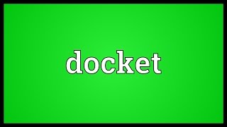 Docket Meaning [upl. by Sobmalarah]