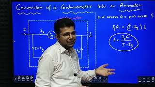 Conversion of a Galvanometer into an Ammeter  class 12 physics [upl. by Eecyac]