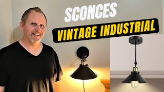 Industrial Sconce Lights Unboxing Installation amp Reviewing [upl. by Vez]