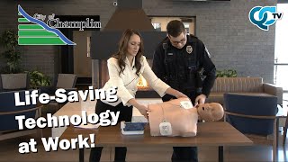 Automated External Defibrillator AED Demonstration  Champlin MN  QCTV [upl. by Leirua]