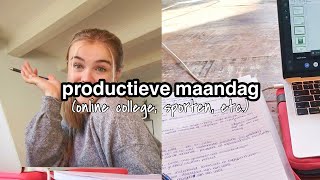 vlog productieve maandag online colleges sporten etc [upl. by Dnomaj]