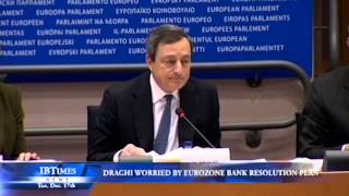 Draghi Worried by Eurozone Bank Resolution Plan [upl. by Macintyre]