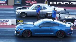 Old School vs Modern Muscle Cars  drag racing musclecars dragracing shelbygt500 [upl. by Ydnec]