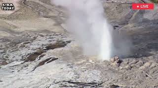 Horrible todayYellowstone geysers 2nd eruption was horrific spewing decadesold trash in eruption [upl. by Eednim26]