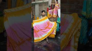 Only ₹550 saree tie dye handmade linensilk sareewithprice handmade craft malyalam [upl. by Galloway]