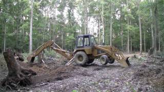 Case 580C Backhoe  Digging out three big stumps  Part 2 HD [upl. by Consuelo]