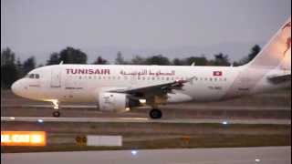 A319 Tunisair take off at Lyon LYS with ATC [upl. by Keare]