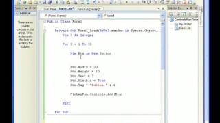 Part 2 Create Buttons Dynamically and Set the Events to Controls VBnet VB2005 VB2008 [upl. by Lehcnom188]