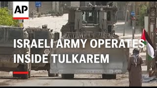 Israeli army operates inside West Bank city of Tulkarem [upl. by Hayley]