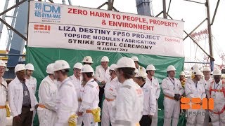 Firststeel cut and safetyengagement events at yards for Liza FPSO construction  Long version [upl. by Eenhat]