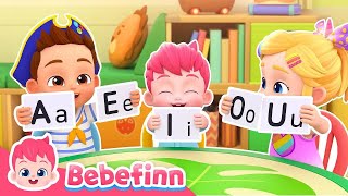 📚 Short Vowel Song  EP90  Learn A E I O U Alphabets with Bebefinn  Best Kids Songs [upl. by Alyat]