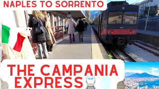 Campania Express train Naples to Sorrento 🇮🇹 4K [upl. by Aikemot]