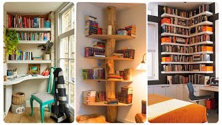 Best Corner Bookshelves Ideas To Save Your Space  Wall Corner Bookcase Design Interior Home Decor [upl. by Jud]