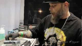 Brooklyn Payne talks about Needlejig needles while he tattoos [upl. by Hecht]