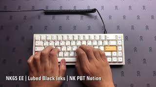 NovelKeys PBT Notion  NK65 Entry Edition  Lubed Black Inks Sound Test [upl. by Paucker]