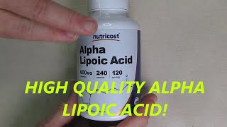 HIGH QUALITY Alpha Lipoic Acid Nutricost Brand 600mg  Gluten Free Soy Free amp NonGMO REVIEW [upl. by Eudora503]