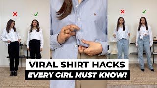 5 SHIRT HACKS Every Girl Must Know quick and easy  TIKTOK compilation [upl. by Annahsohs]