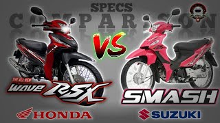 HONDA WAVE RSX 110 FI vs SUZUKI SMASH 115 SPECS COMPARISON [upl. by Yaner]