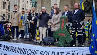 Ukraine Demo Teil 2 Reden StrackZimmermann und Co 170224 Odeonsplatz München [upl. by Ralf]