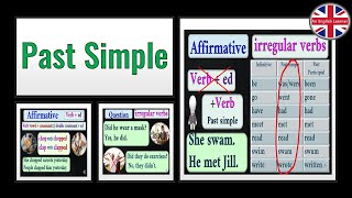 Past Simple Regular and Irregular verbs Affirmative Negative Questions Basic rules and examples [upl. by Mackie]